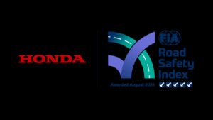 Honda logosu ve FIA Yol Güvenliği Endeksi 5 yıldız rozeti