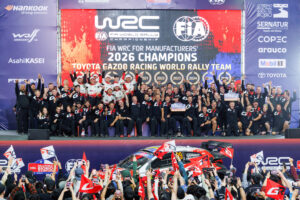 Toyota GAZOO Racing WRC 2026 markalar şampiyonluğu kutlaması