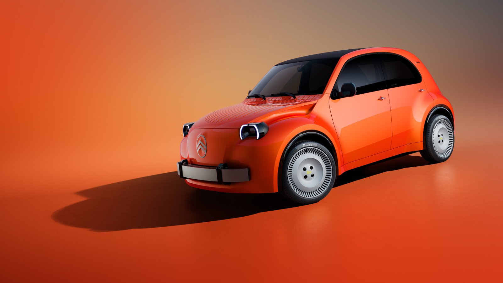 Elektrikli Citroën 2 CV Concept ön üç çeyrek görünüm