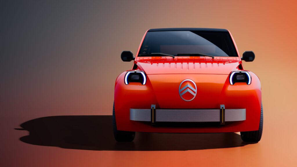 Elektrikli Citroën 2 CV Concept yuvarlak LED farlar