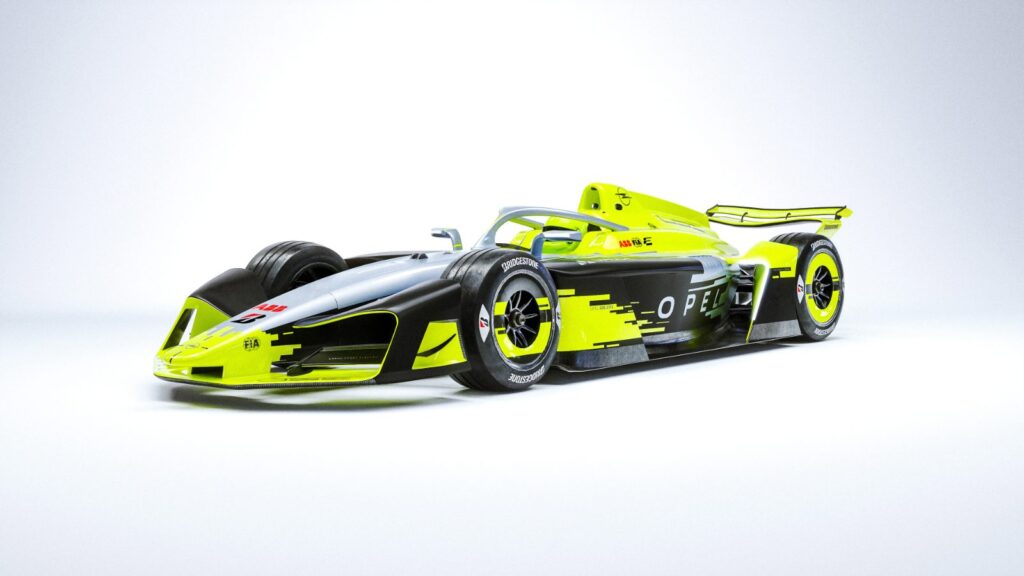 Opel GSE 27FE Formula E yarış otomobili ön görünüm