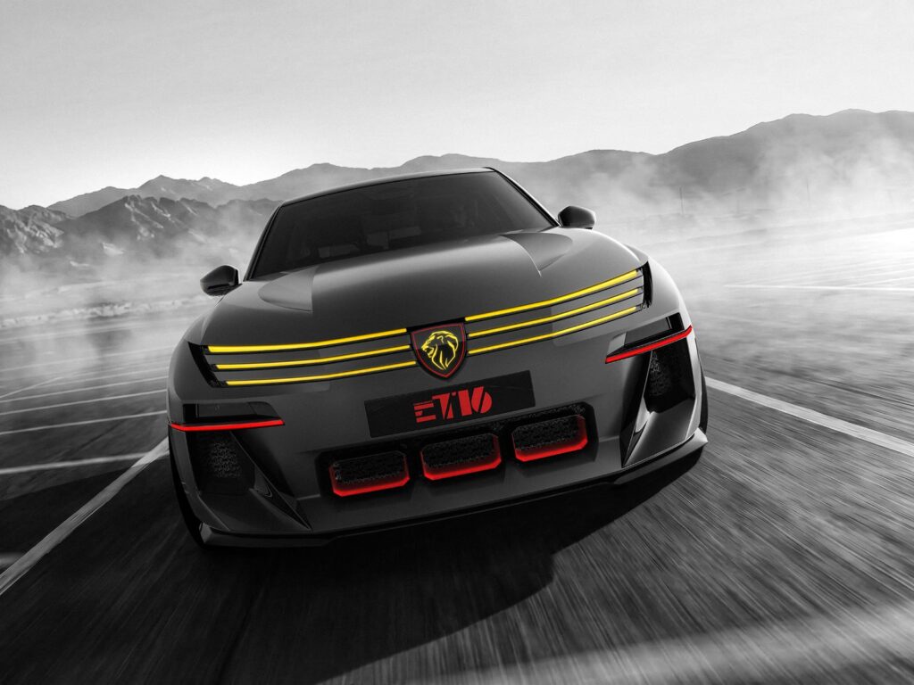 Peugeot E-T16 Concept önden görünüm ve ışık imzası