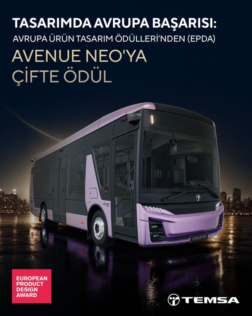 TEMSA Avenue Neo European Product Design Award 2026 çifte ödül